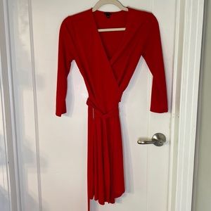 Ann Taylor red wrap dress